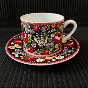 Vera Bradley  “Poppy Fields” Tea Cup & Saucer